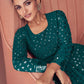 Salwar Suit Georgette Teal Embroidered Salwar Kameez