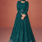 Salwar Suit Georgette Teal Embroidered Salwar Kameez