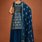 Salwar Suit Georgette Teal Sequins Salwar Kameez