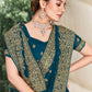 Contemporary Georgette Teal Embroidered Saree