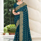 Contemporary Georgette Teal Embroidered Saree