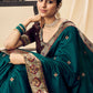 Classic Silk Teal Embroidered Saree