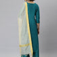 Salwar Suit Poly Silk Teal Plain Salwar Kameez