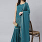 Salwar Suit Georgette Teal Print Salwar Kameez