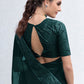 Designer Shimmer Teal Sequins Saree