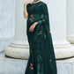 Designer Shimmer Teal Sequins Saree