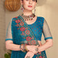 Trendy Saree Net Teal Embroidered Saree