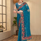 Trendy Saree Net Teal Embroidered Saree