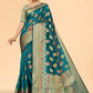 Classic Organza Teal Woven Saree