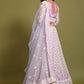 A Line Lehenga Net Lavender Embroidered Lehenga Choli