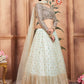 Lehenga Choli Net Aqua Blue Embroidered Lehenga Choli