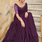 Classic Chinon Purple Sequins Saree