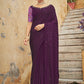Classic Chinon Purple Sequins Saree