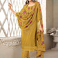 Pant Style Suit Chinon Mustard Sequins Salwar Kameez