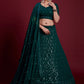 Lehenga Choli Georgette Green Gota Work Lehenga Choli