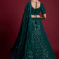 Lehenga Choli Georgette Green Gota Work Lehenga Choli