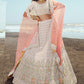 Lehenga Choli Georgette Off White Embroidered Lehenga Choli