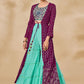 Palazzo Salwar Suit Georgette Wine Sequins Salwar Kameez