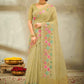 Classic Cotton Linen Sea Green Embroidered Saree