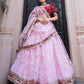 Lehenga Choli Organza Pink Embroidered Lehenga Choli