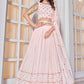 Lehenga Choli Georgette Pink Embroidered Lehenga Choli