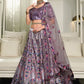 A Line Lehenga Silk Purple Embroidered Lehenga Choli