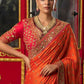 Contemporary Silk Orange Embroidered Saree