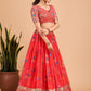 A Line Lehenga Faux Georgette Pink Embroidered Lehenga Choli