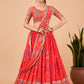 A Line Lehenga Faux Georgette Pink Embroidered Lehenga Choli