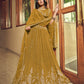 A Line Lehenga Faux Georgette Yellow Embroidered Lehenga Choli