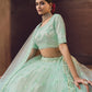 A Line Lehenga Net Sea Green Embroidered Lehenga Choli