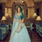 A Line Lehenga Net Turquoise Embroidered Lehenga Choli