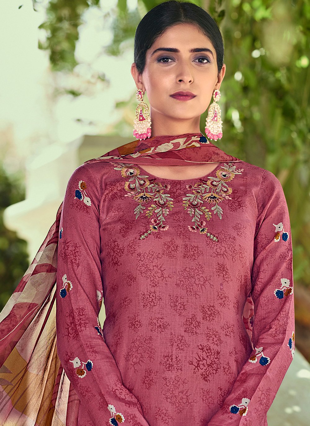 Salwar Suit Cotton Pink Print Salwar Kameez