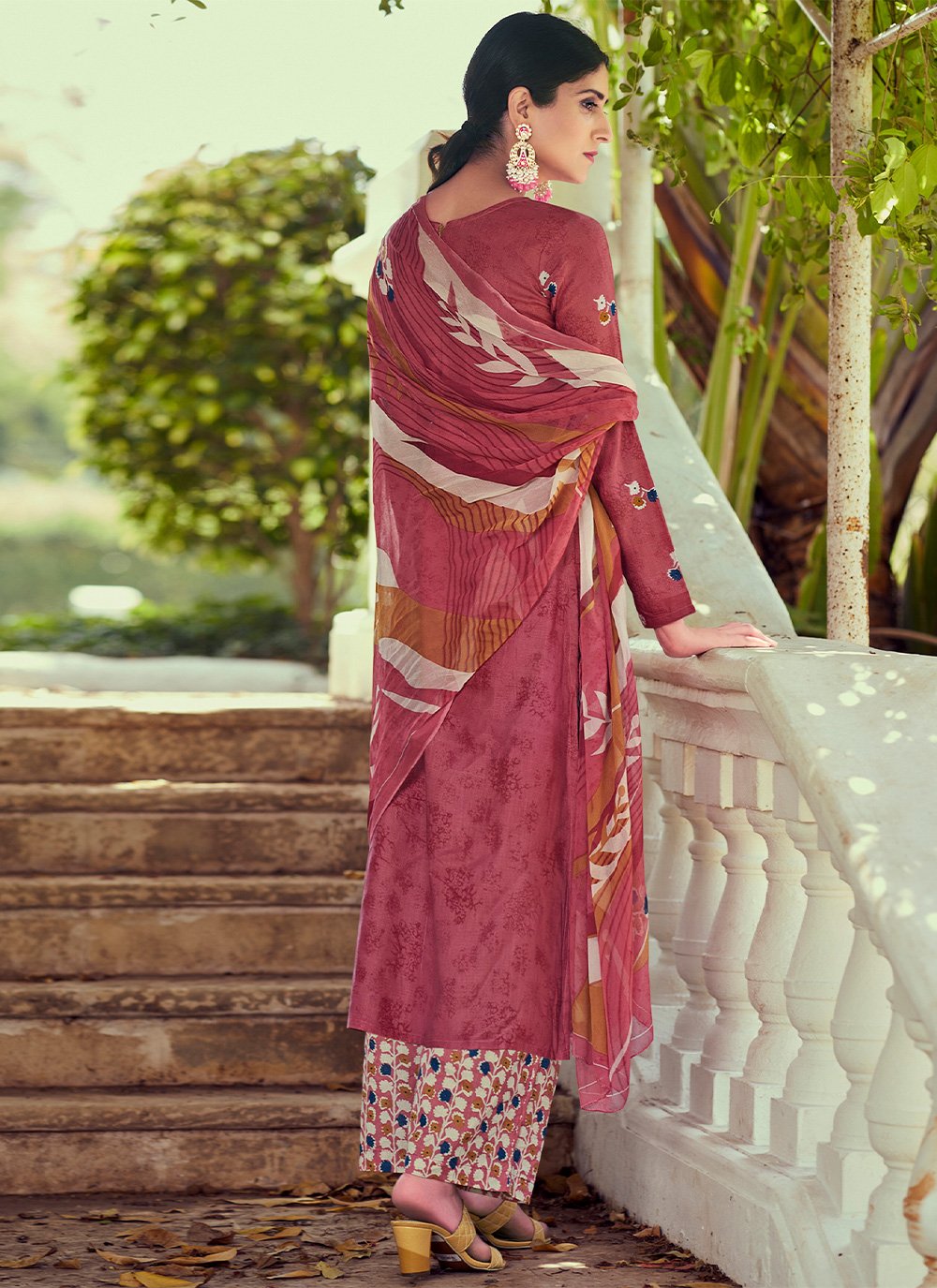 Salwar Suit Cotton Pink Print Salwar Kameez