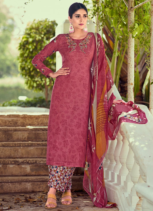 Salwar Suit Cotton Pink Print Salwar Kameez