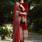 Floor Lenght Salwar Suit Velvet Red Embroidered Salwar Kameez
