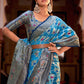 Classic Silk Tissue Aqua Blue Weaving Saree
