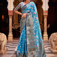 Classic Silk Tissue Aqua Blue Weaving Saree