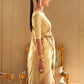 Contemporary Handloom Silk Tissue Yellow Weaving Saree