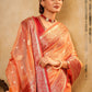 Trendy Saree Banarasi Silk Tissue Peach Patch Border Saree