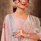 Trendy Saree Linen Tissue Peach Embroidered Saree