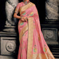 Classic Silk Tissue Pink Meenakari Saree
