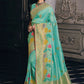 Classic Silk Tissue Blue Meenakari Saree