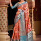 Trendy Saree Silk Tissue Orange Weaving Saree
