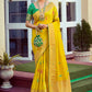 Traditional Saree Silk Tissue Yellow Woven Saree