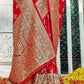 Traditional Saree Banarasi Silk Red Weaving Saree