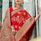 Traditional Saree Banarasi Silk Red Weaving Saree