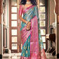 Traditional Saree Organza Blue Jacquard Work Saree