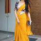 Traditional Saree Georgette Mustard Embroidered Saree