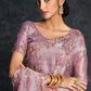 Traditional Saree Organza Lavender Embroidered Saree